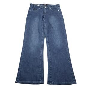 Flavour Pants Womens 6P Blue Mid Rise Pocket Button Zip Casual Denim Jeans